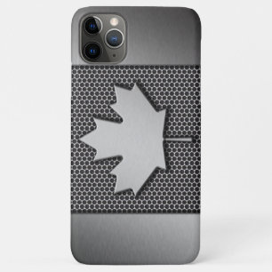 Brushed Metal Canadian Flag iPhone 11 Pro Max Case