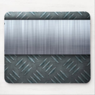 Brushed Metal Diamond Plate Template Mouse Mat
