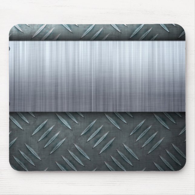 Brushed Metal Diamond Plate Template Mouse Mat (Front)