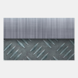 Brushed Metal Diamond Plate Template Rectangular Sticker