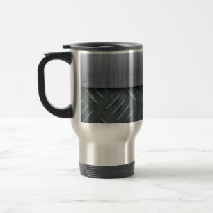 Brushed Metal Diamond Plate Template Travel Mug
