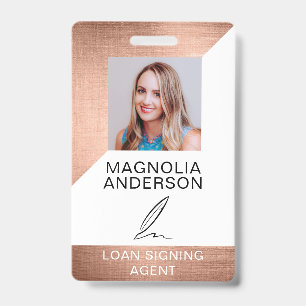 Brushed Metal Employee Photo Barcode Name ID Badge