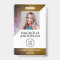 Brushed Metal Employee Photo Logo Barcode  Badge