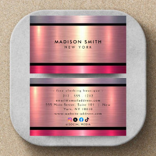 Brushed Metal Gold Banding Business Card