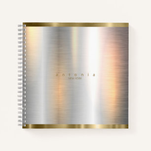 Brushed Metal Gold Banding ID801 Notebook