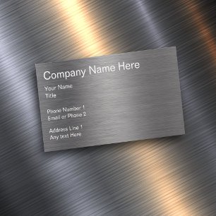 Brushed Metal Look Automotive Magnetic Business Card
