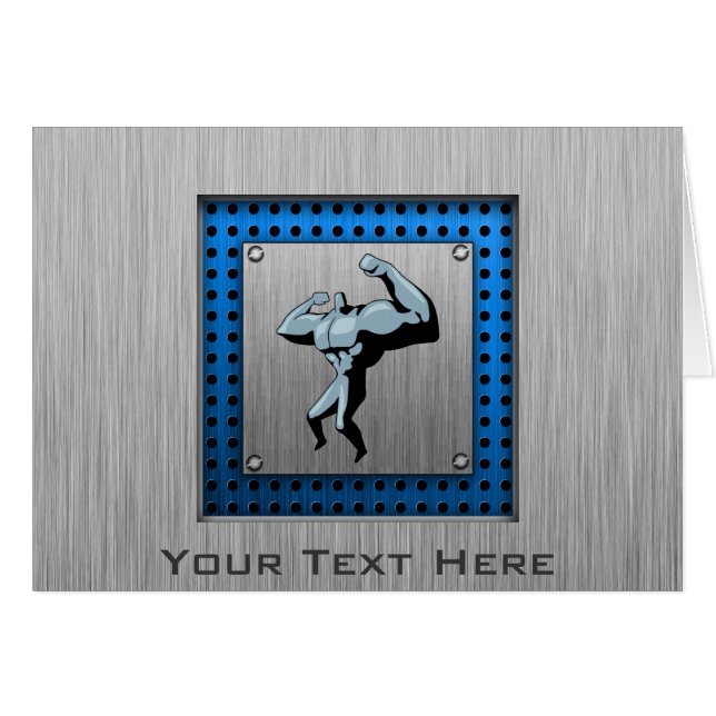 Brushed metal look Bodybuilder (Front Horizontal)