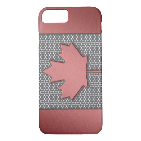 Brushed Metal Look Canadian Flag iPhone 7 Case