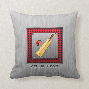 Brushed metal look Cricket Cushion