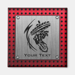 Brushed metal look Dirt Bike Magnet