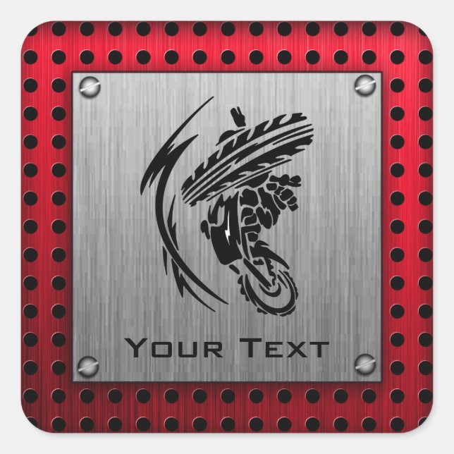 Brushed metal look Dirt Bike Square Sticker (Front)