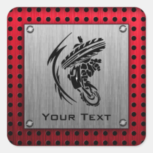 Brushed metal look Dirt Bike Square Sticker