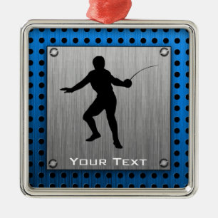 Brushed metal look Fencing Silhouette Metal Tree Decoration