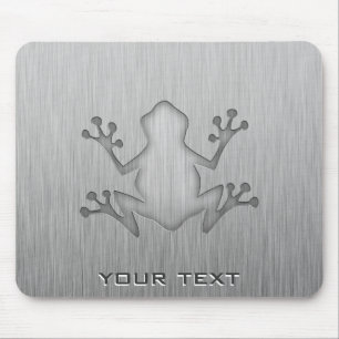 Brushed Metal look Frog Mouse Mat