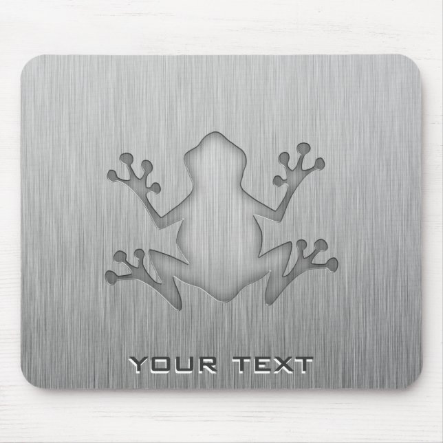 Brushed Metal look Frog Mouse Mat (Front)