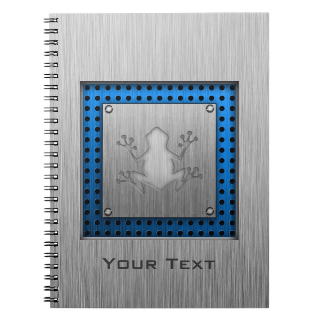 Brushed Metal look Frog Notebook (Front)
