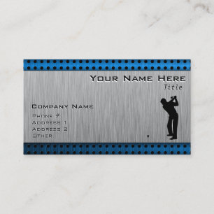 Brushed metal look Golf Business Card