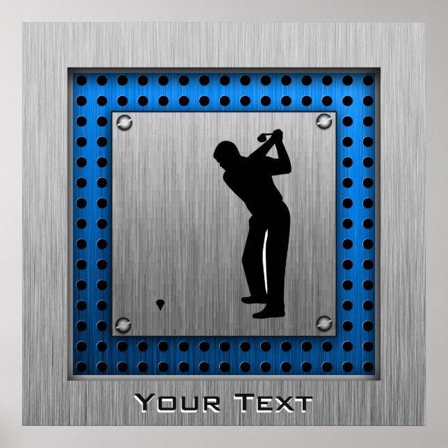 Brushed metal look Golf Poster (Front)