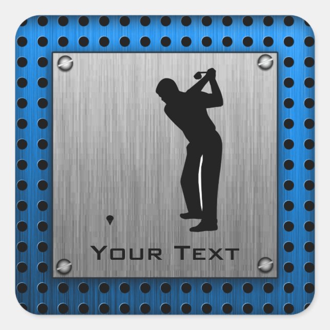 Brushed metal look Golf Square Sticker (Front)