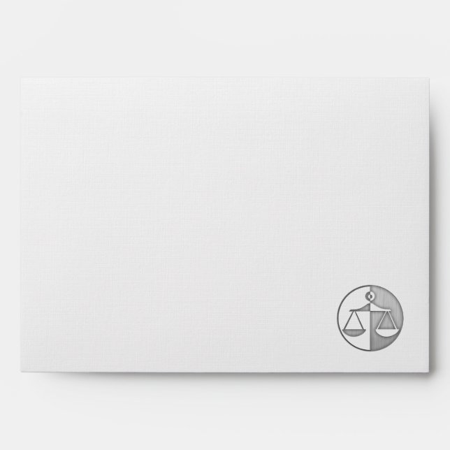 Brushed Metal-look Justice Scales Envelope (Front)