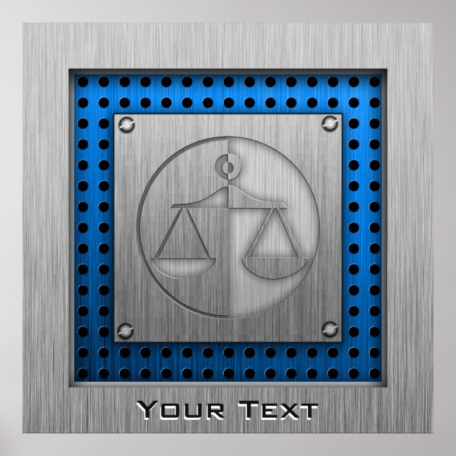 Brushed Metal-look Justice Scales Poster (Front)