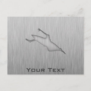 Brushed Metal-look Kayaking Postcard