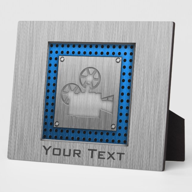 Brushed Metal-look Movie Camera Plaque (Side)