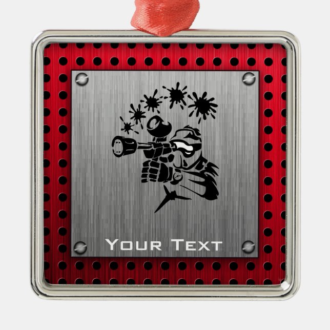 Brushed metal look Paintball Metal Tree Decoration (Front)