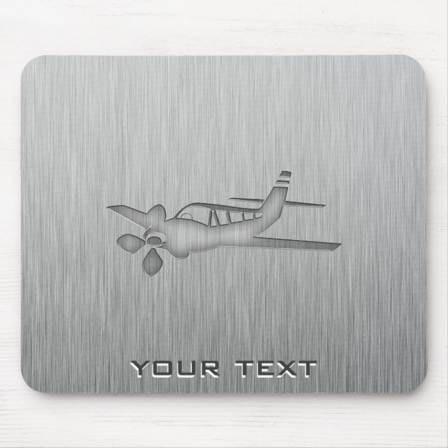 Brushed Metal-look Plane Mouse Mat (Front)