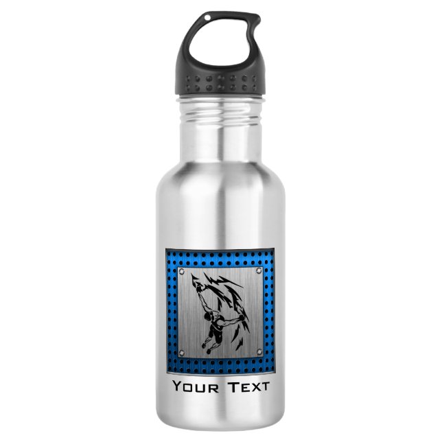 Brushed Metal look Rock Climbing 532 Ml Water Bottle (Front)