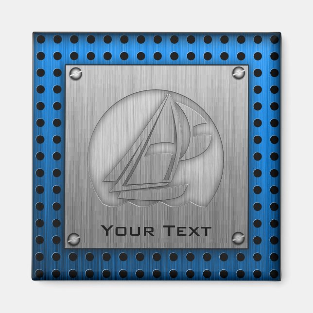 Brushed Metal-look Sailing Magnet (Front)