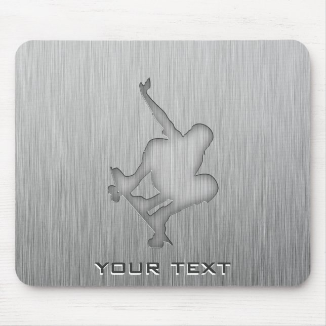 Brushed Metal-look Skateboarding Mouse Mat (Front)