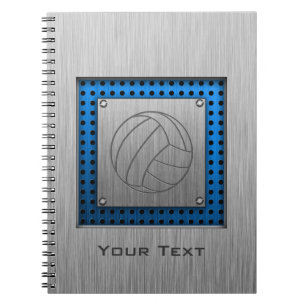 Brushed Metal-look Volleyball Notebook