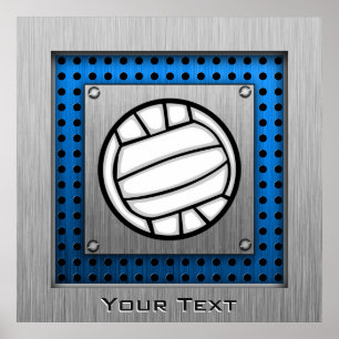 Brushed Metal look Volleyball Poster