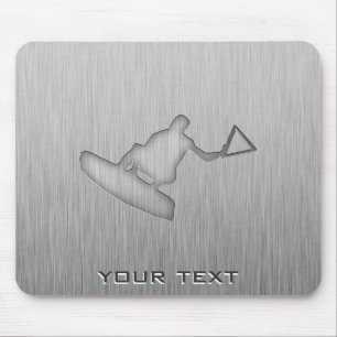 Brushed Metal-look Wakeboarder Mouse Mat