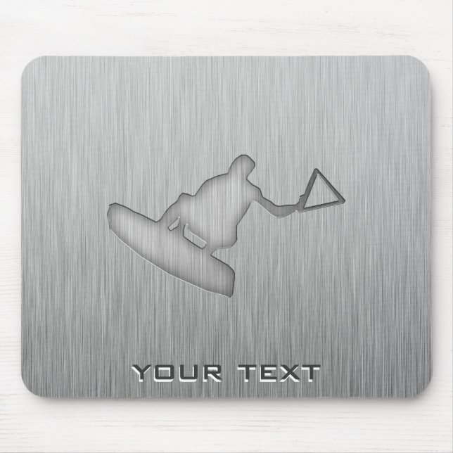 Brushed Metal-look Wakeboarder Mouse Mat (Front)