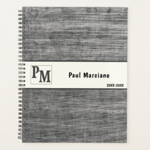 Brushed Metal Masculine Logo Personalised Planner