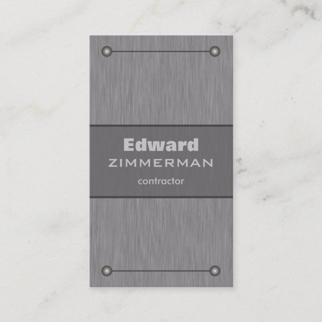 Brushed Metal: Nickle Textured Business Card (Front)