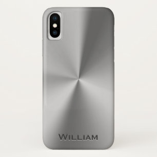 Brushed metal personalised name iPhone x case
