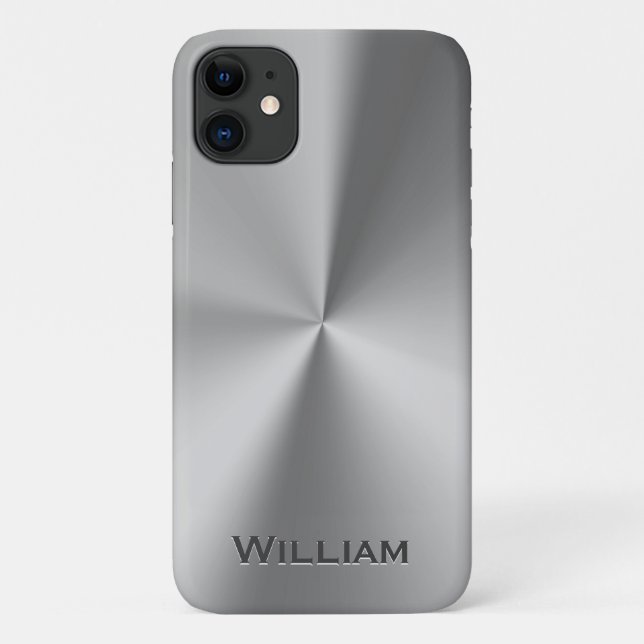 Brushed metal personalised name Case-Mate iPhone case (Back)
