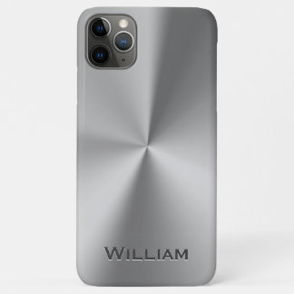 Brushed metal personalised name iPhone 11 pro max case