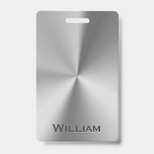 Brushed metal personalised name ID badge