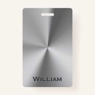 Brushed metal personalised name ID badge