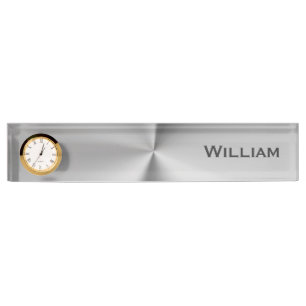 Brushed metal personalised name nameplate