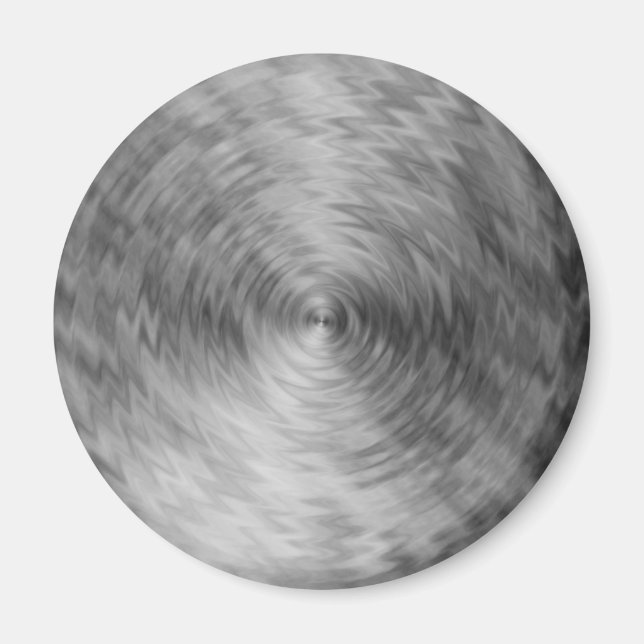 Brushed Metal Silvery Steel Metallic Abstract Magnet (Front)