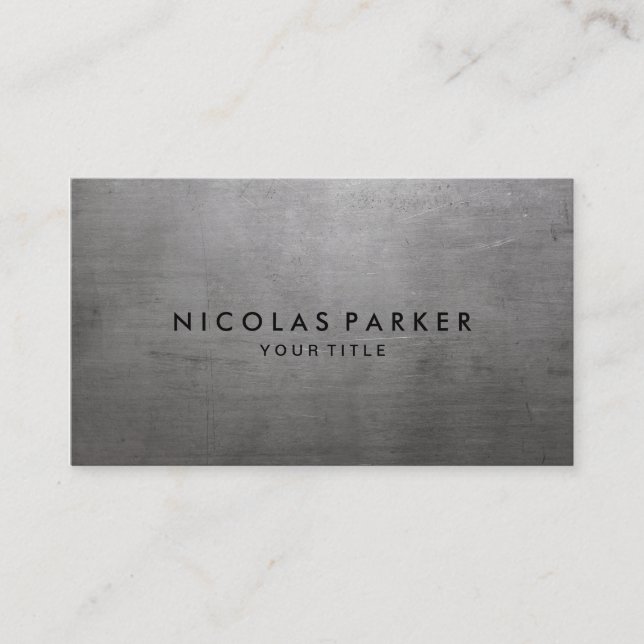Brushed Metal Texture Business Card (Front)