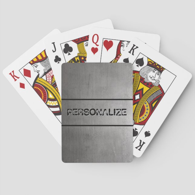 Brushed Metal Texture Playing Cards (Back)