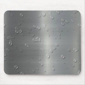 brushed metal waterdrops mouse mat