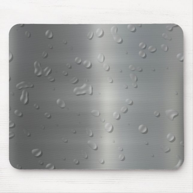 brushed metal waterdrops mouse mat (Front)