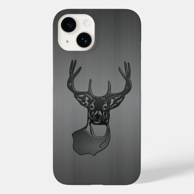 Brushed Metal - White Tail Buck Deer Case-Mate iPhone Case (Back)